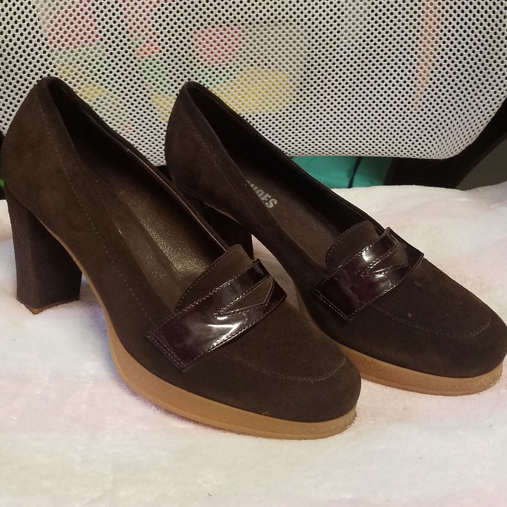 Italian brown suede shoes size 9